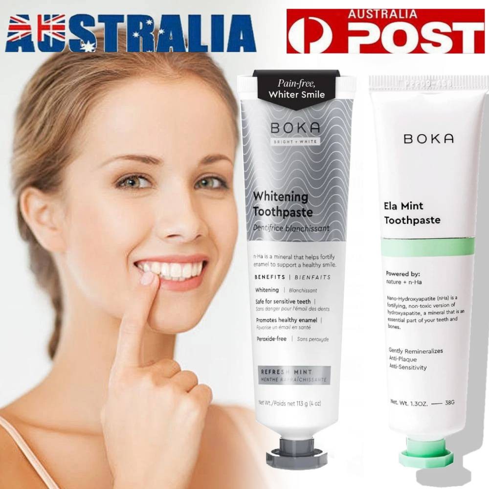 Boka Nano Hydroxyapatite Toothpaste Fluoride-Free Sensitive Care Ela Mint 4 Oz