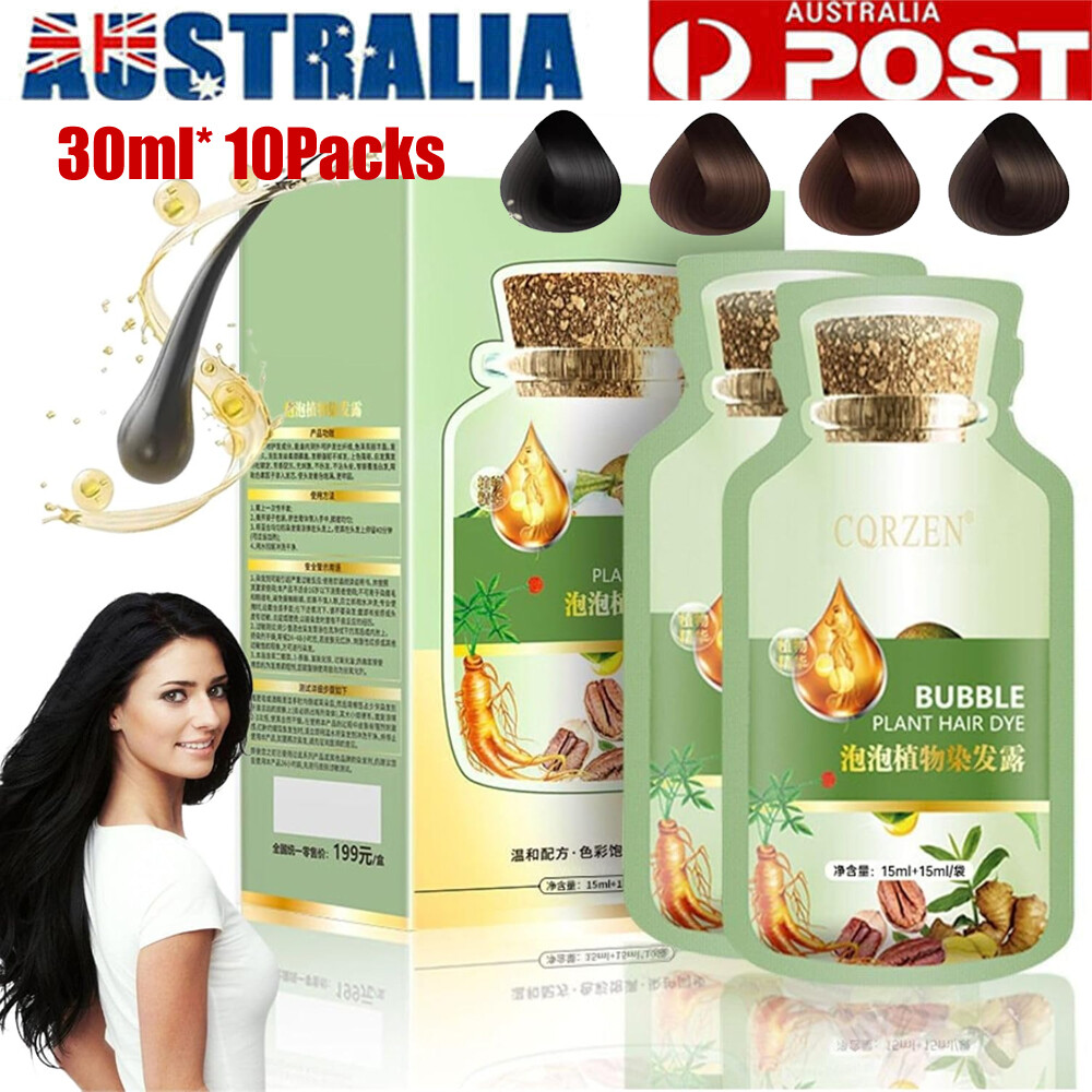 Natural Plant Hair Dye 30mlx10 Botanical Bubble Shampoo Temporary Color Lotion