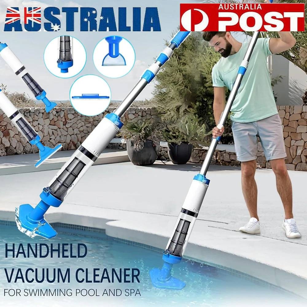 Handheld Pool Vacuum Cleaner Cordless Rechargeable 3 in 1 Telescopic Pole AU