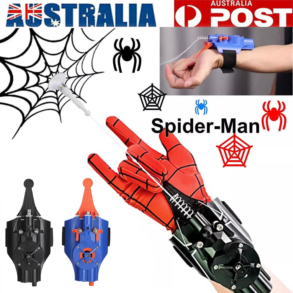 Spider-Man Web Shooter Dart Blaster Launcher Glove Black Kids 17cm USB Cable