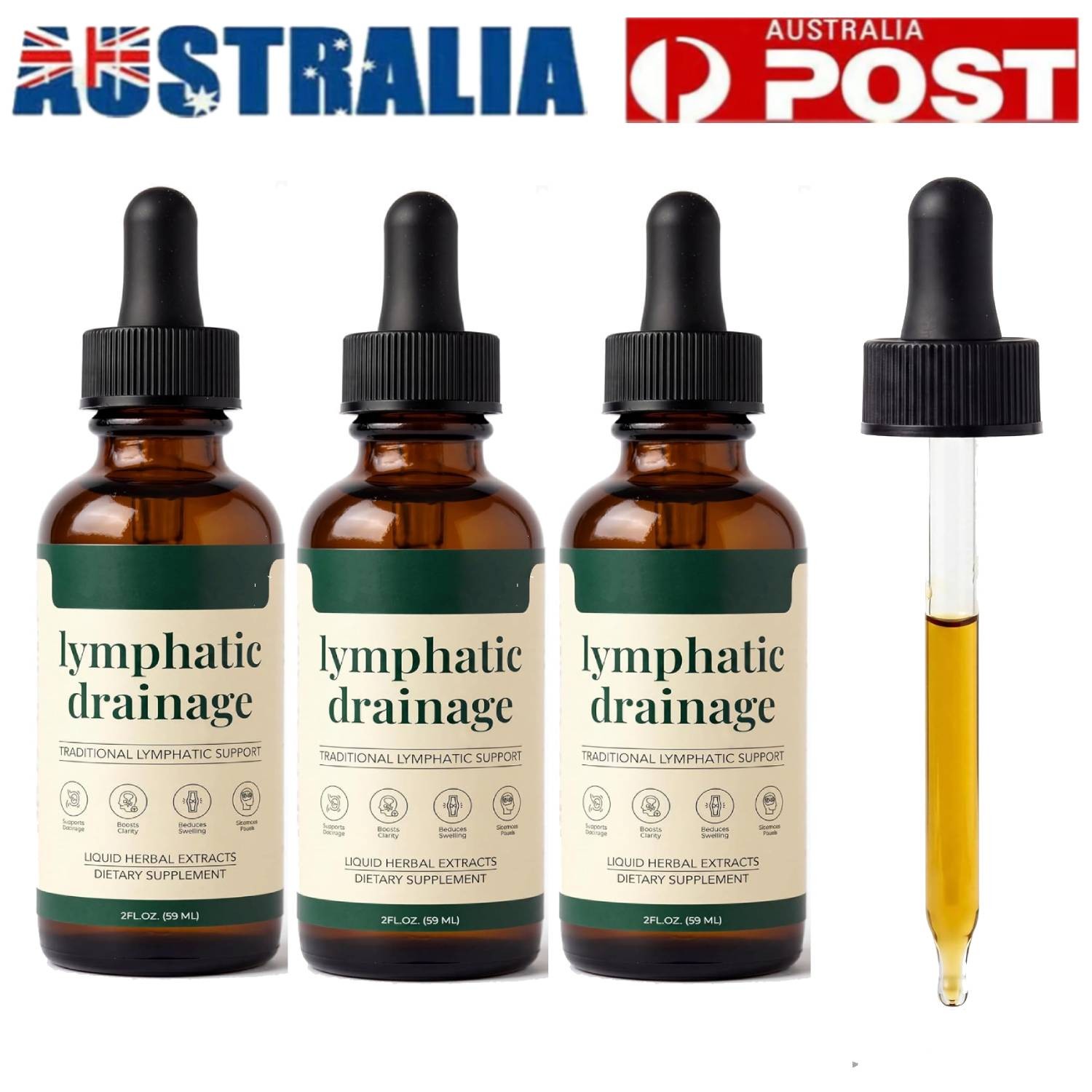 Lymphoria Lymphatic Drainage Drops 59ml Bloating Detox Cleanse Immune Support