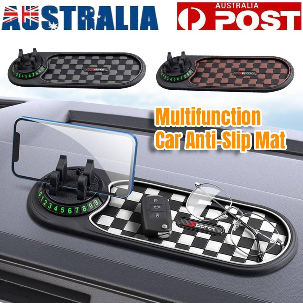 Multifunction Car Anti-Slip Dashboard Mat 3-in-1 Rotating Phone Holder Silicone