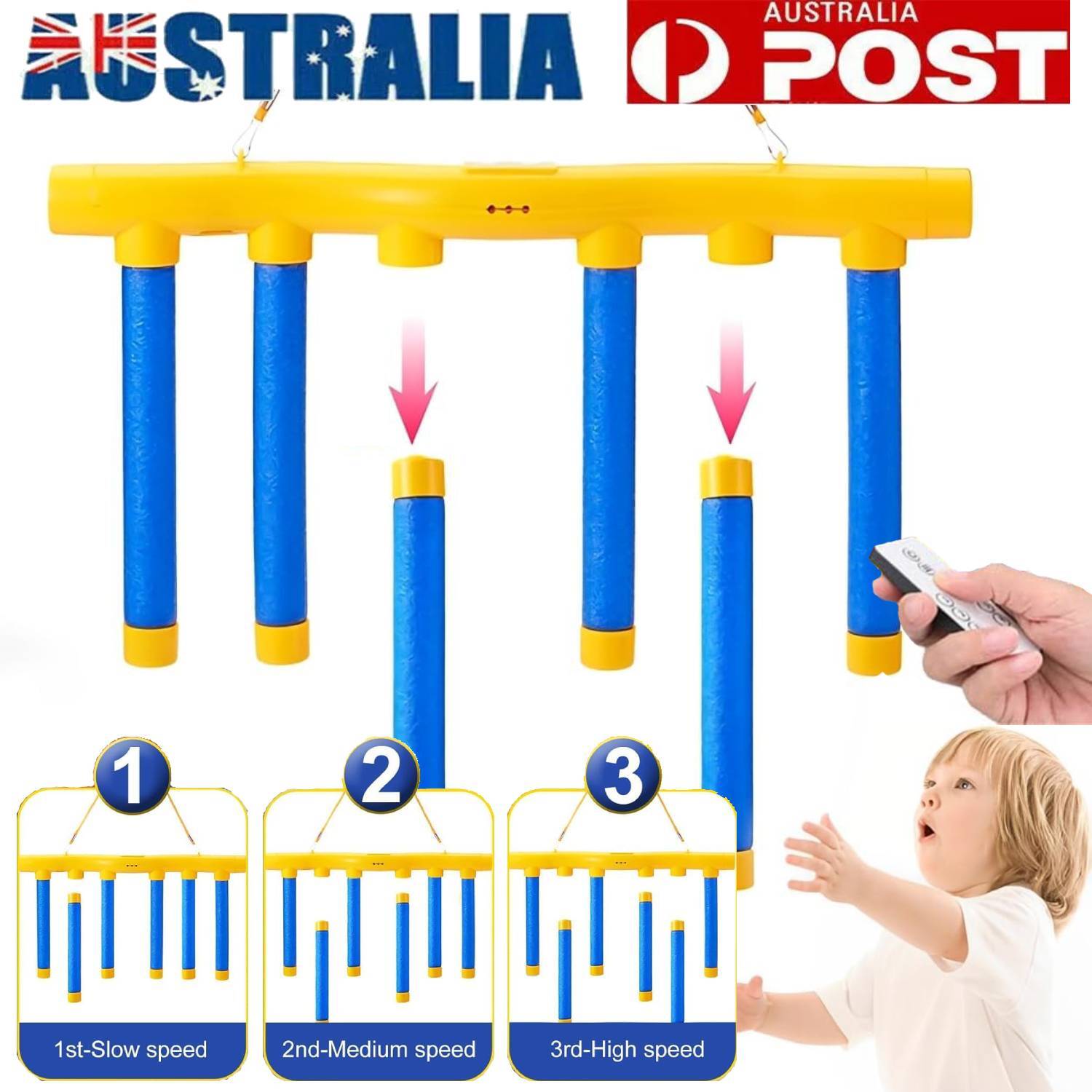 3 Speed Reflex Catching Sticks Game Hand Eye Coordination Training USB-Blue Kit