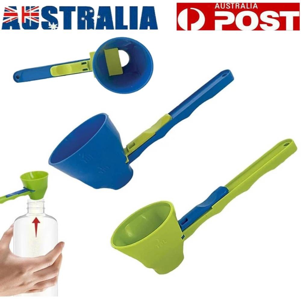 2PCS ABS Measuring Spoon Funnel Scoop Protein Powder Green Easy Clean 12.7cm