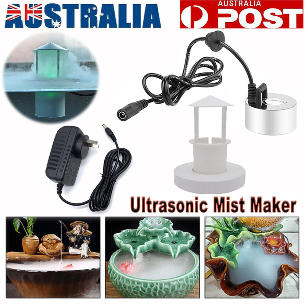 Ultrasonic Mist Maker Fogger Humidifier AU Plug Fish Aquarium 350ml/h Silver