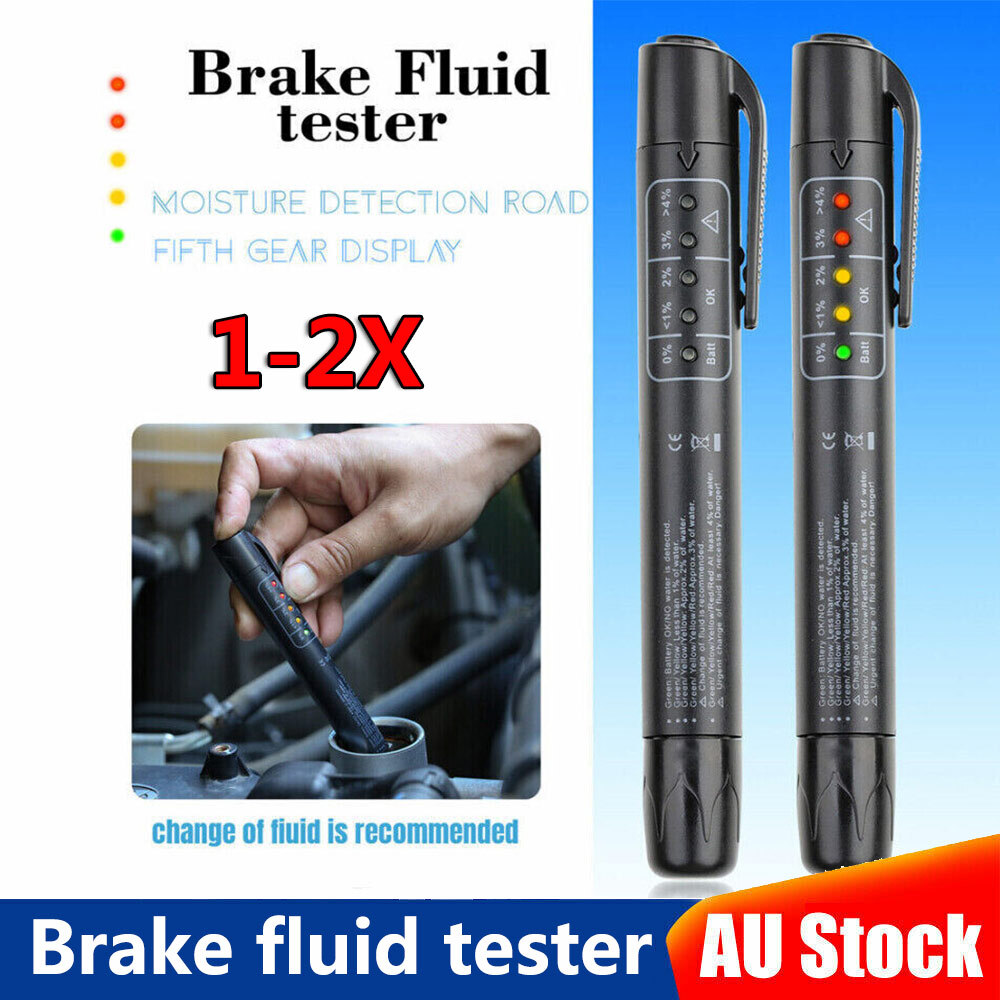 1-2X Brake Fluid Liquid Tester Pen w/5 LED Vehicle Diagnostic Tool For .3/.4