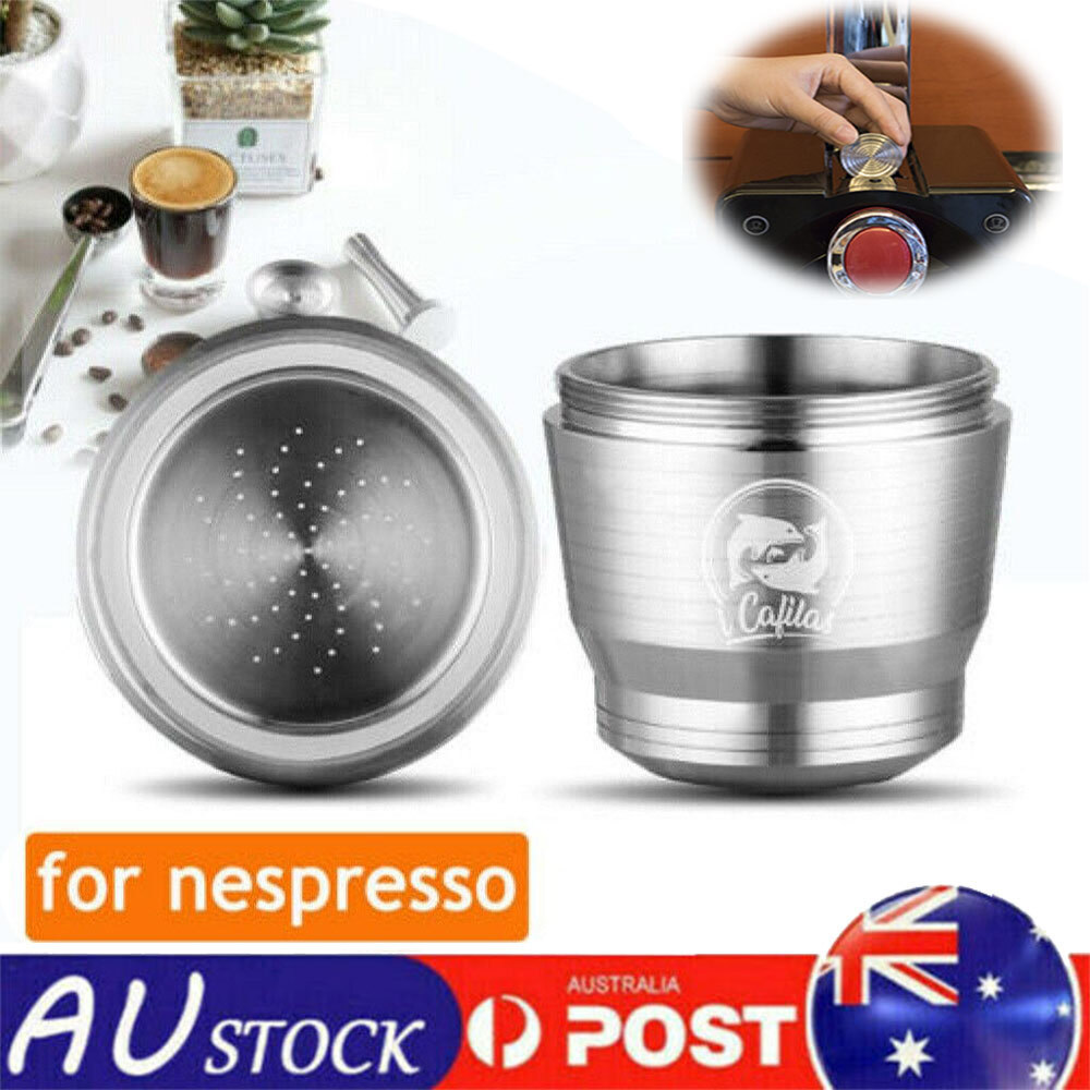 Reusable Coffee Capsule Pod Cup For Nespresso Machine Silver 304 Steel 1Pack