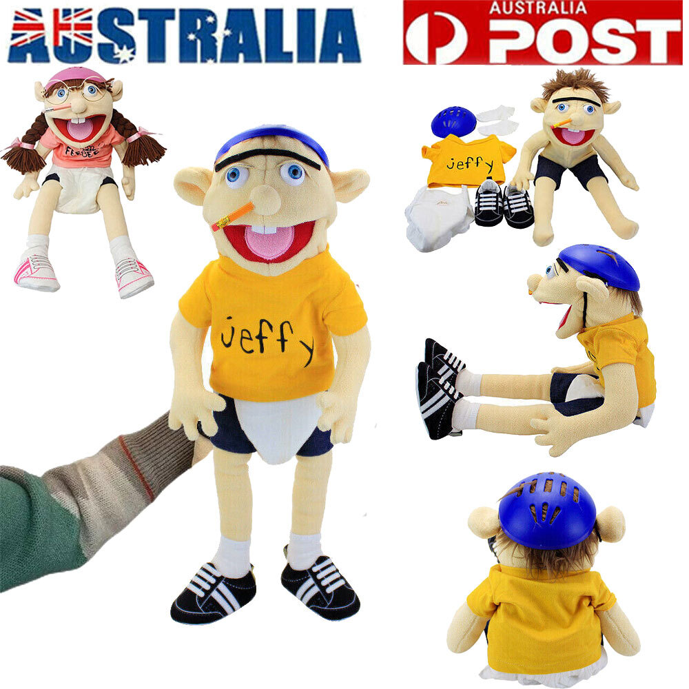 Jeffy 23 in Boy Hand Puppet Plush Cloth Doll PP Cotton Soft Moving Mouth Toy