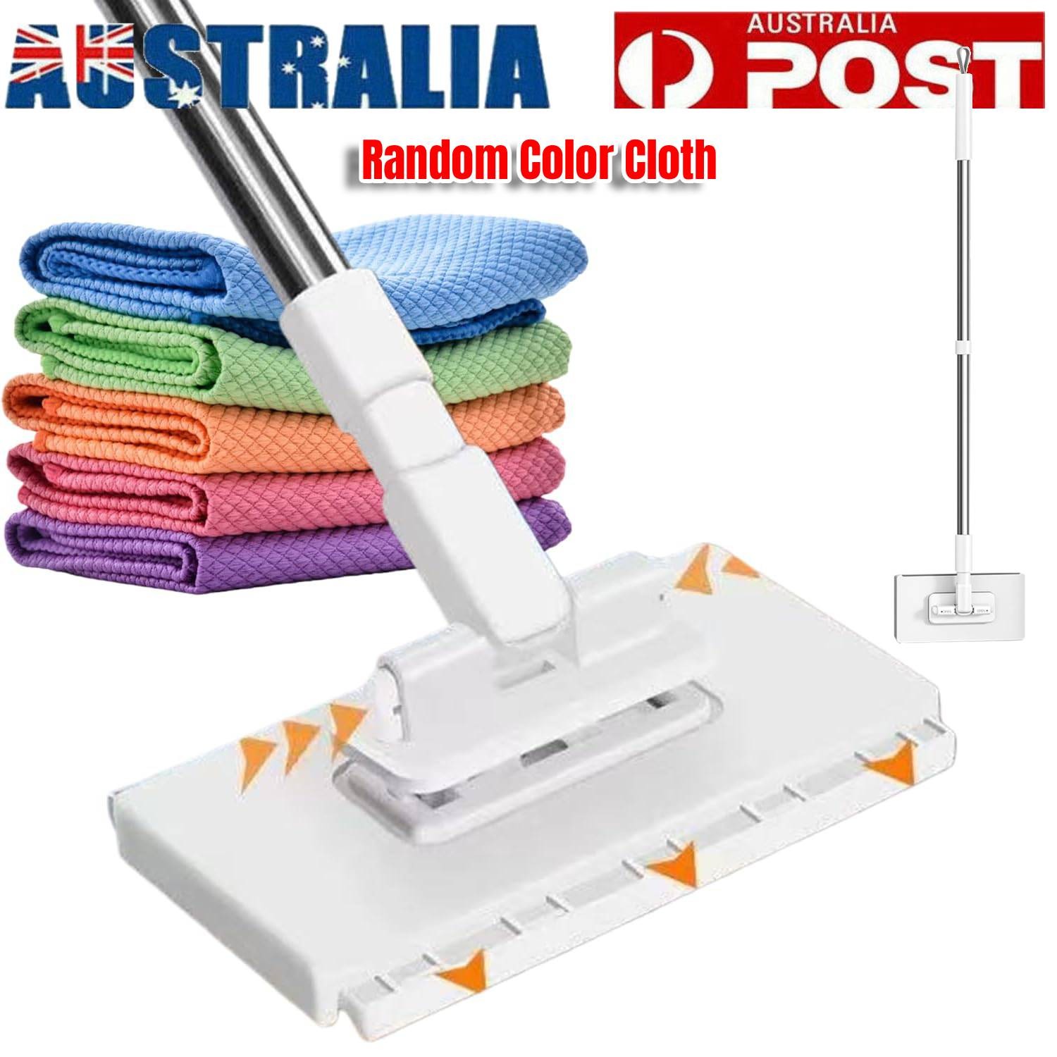 Snap Grip Mini Mop 360 Wet and Dry Automatic Cloth Changing White 70cm 3pcs