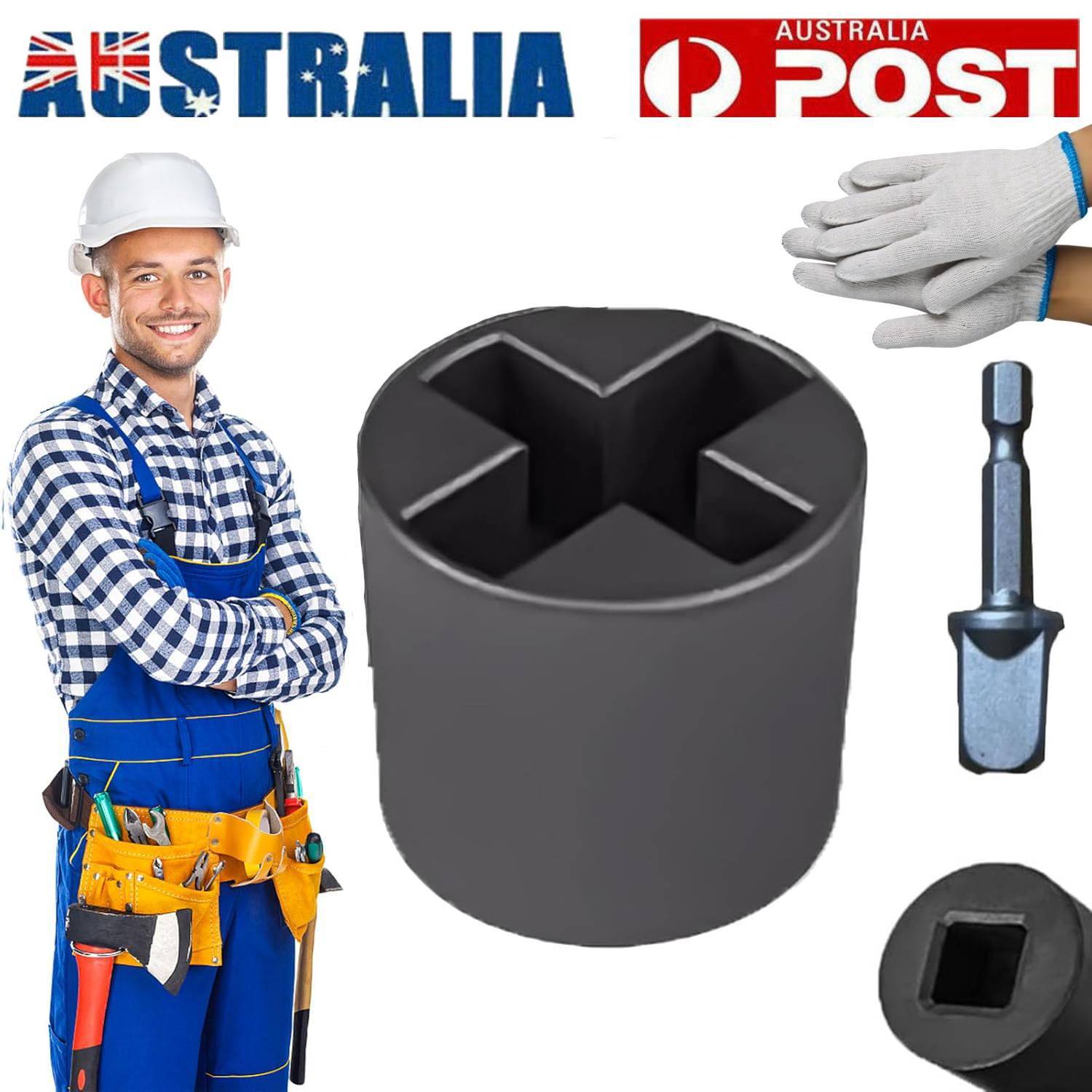 Universal Scissor Jack Socket Adapter Drill Converter 1/2 Wrench Steel Black