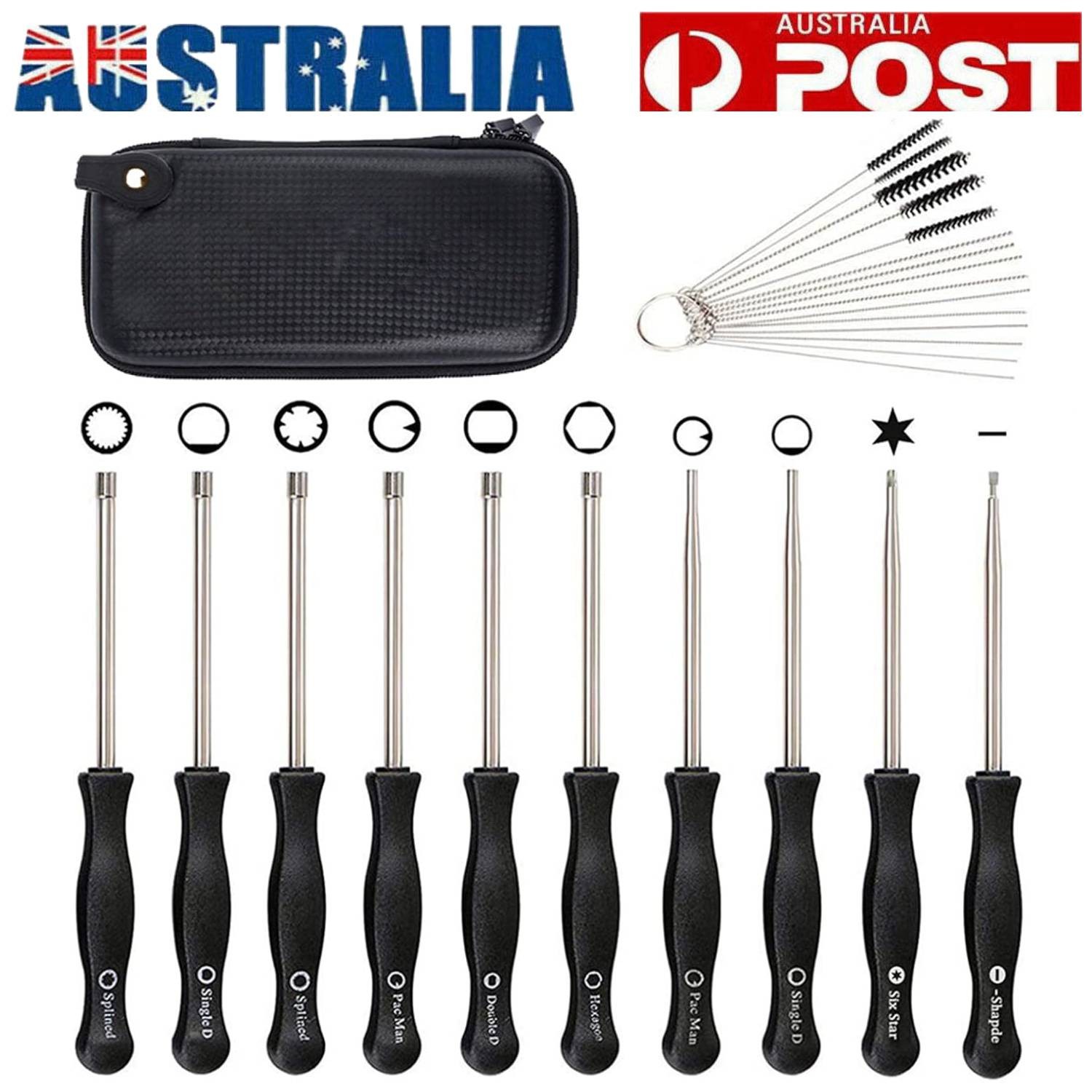 10Pcs Splined Carburetor Adjusting Screwdriver Tools Kit Chainsaw Black Metal