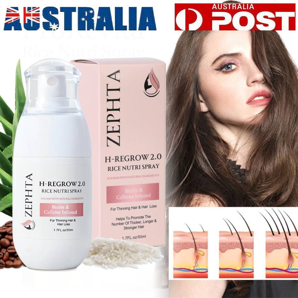 Rice Nourishing Regrow Hair Growth Spray Biotin Aloe Vera Ginger Caffeine 100g