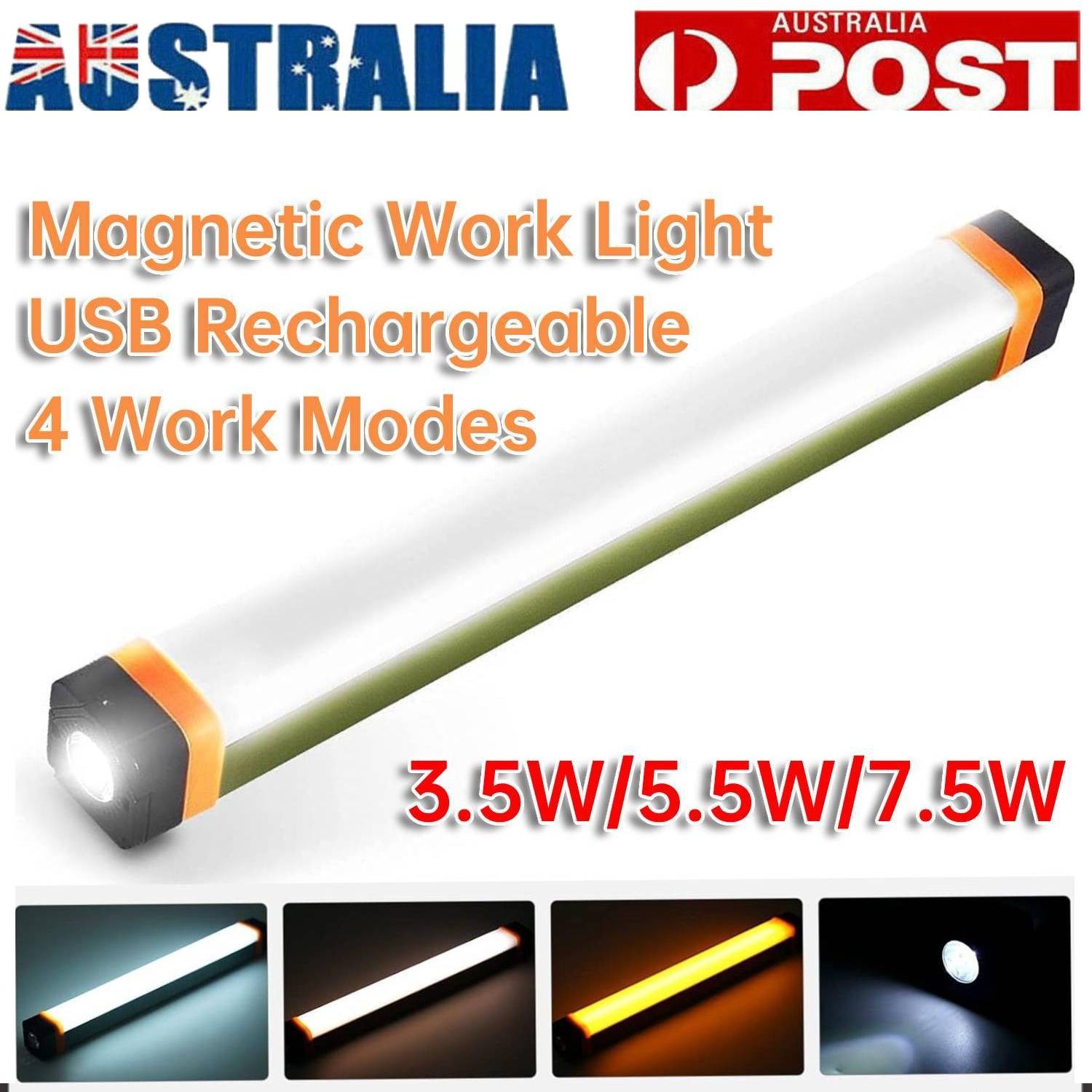 Portable Magnetic LED Work Light Bar USB Rechargeable Dimmable Lantern 3.5W 22