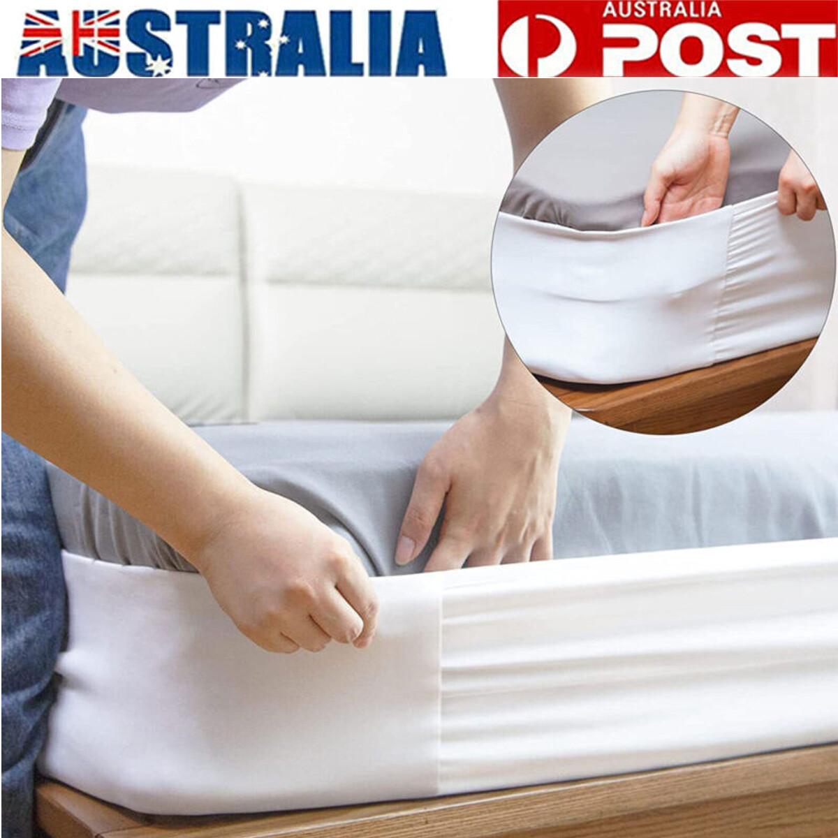 King Bed Sheet Cover Non-slip Elastic 360 Degree Surround 20cm Easy to Install