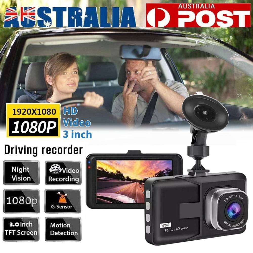 Dash Cam Car DVR 1080P Front Rear Camera 3-inch LCD G-Sensor Night Vision 120