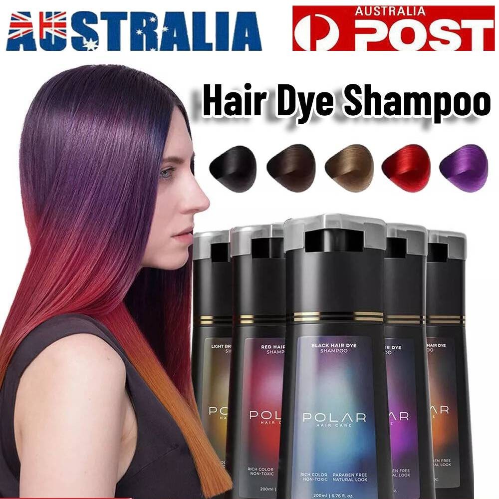 200ml Instant Hair Dye Shampoo Black NATURAL Ingredients Grey Coverage Men Women