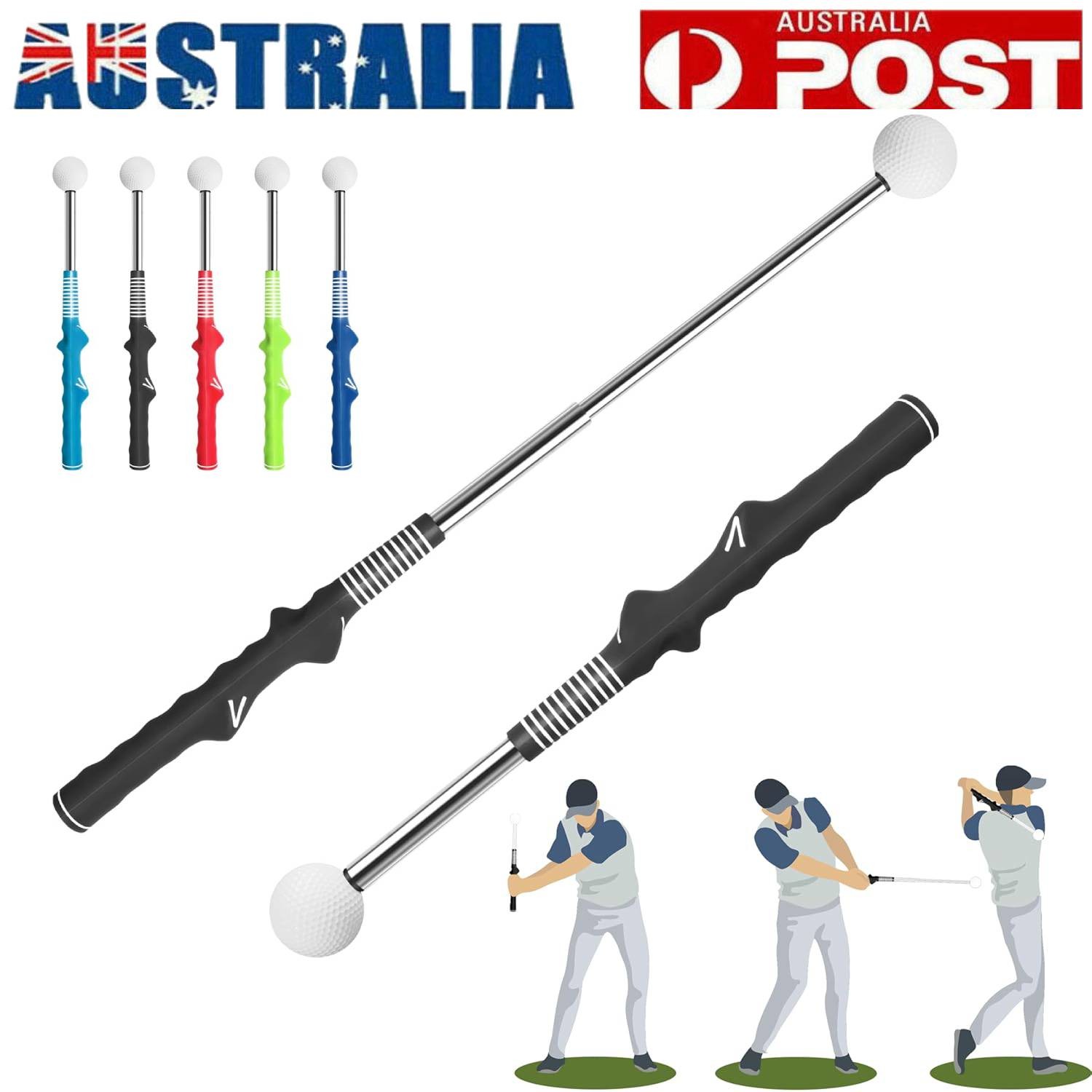 Golf Telescopic Swing Trainer Retractable Practice Stick Sound Indoor/Outdoor