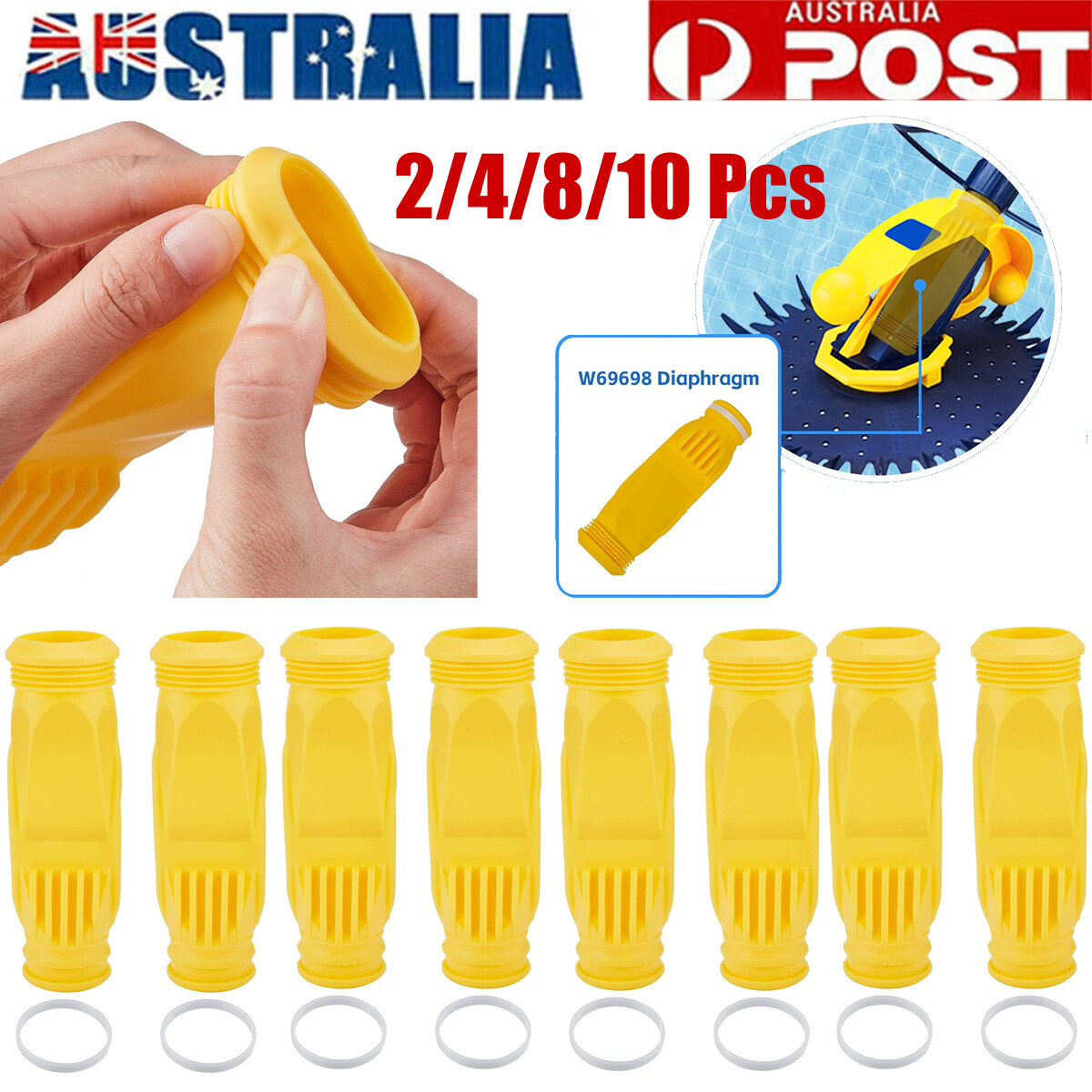 Zodiac Baracuda G3 G4 W69698 Heavy Diaphragm Replacement Yellow Plastic 2PCS