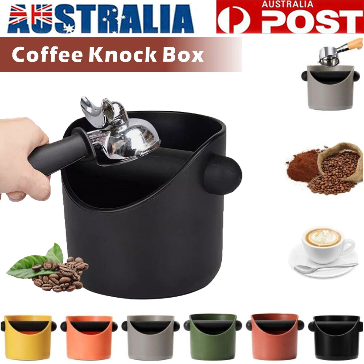 Coffee Knock Box Espresso Grounds Bin ABS Plastic 0.45L Easy to Clean 11 10cm