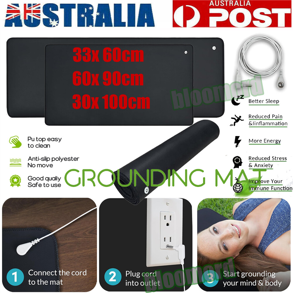 Earthing Universal Grounding Mat Kit 33x60cm Plug Cord EMF Shielding ANTI-SLIP
