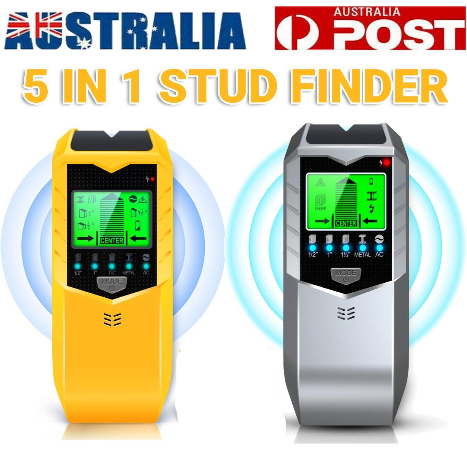 SH402 5in1 Digital Stud Finder Wall Scanner Wood Metal Pipe Wire LCD Sensor