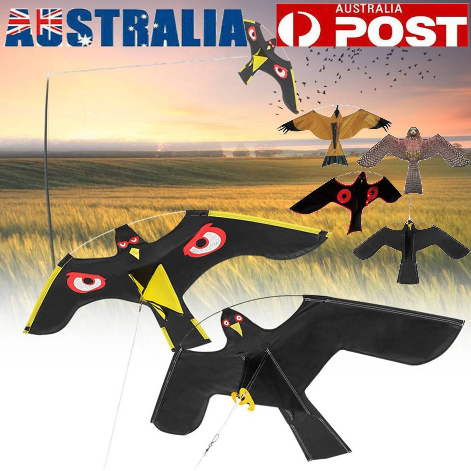 Large Flying Hawk Kite Bird Repeller Waterproof Nylon Garden Yard Farm Decoy