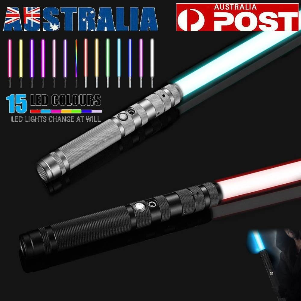 RGB Lightsaber Heavy Dueling Metal Handle LED Color Changing Cosplay Toy Black