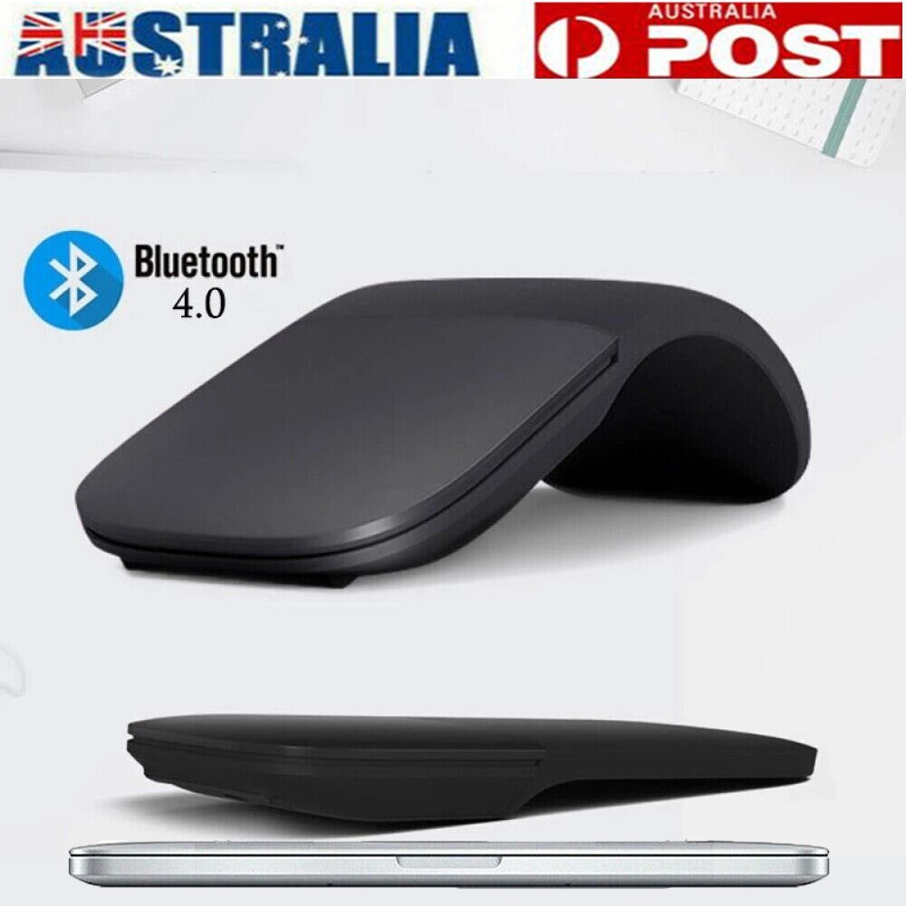 Bluetooth 4.0 Silent Folding Wireless Arc Touch Mouse PC Laptop Mac Mute Button
