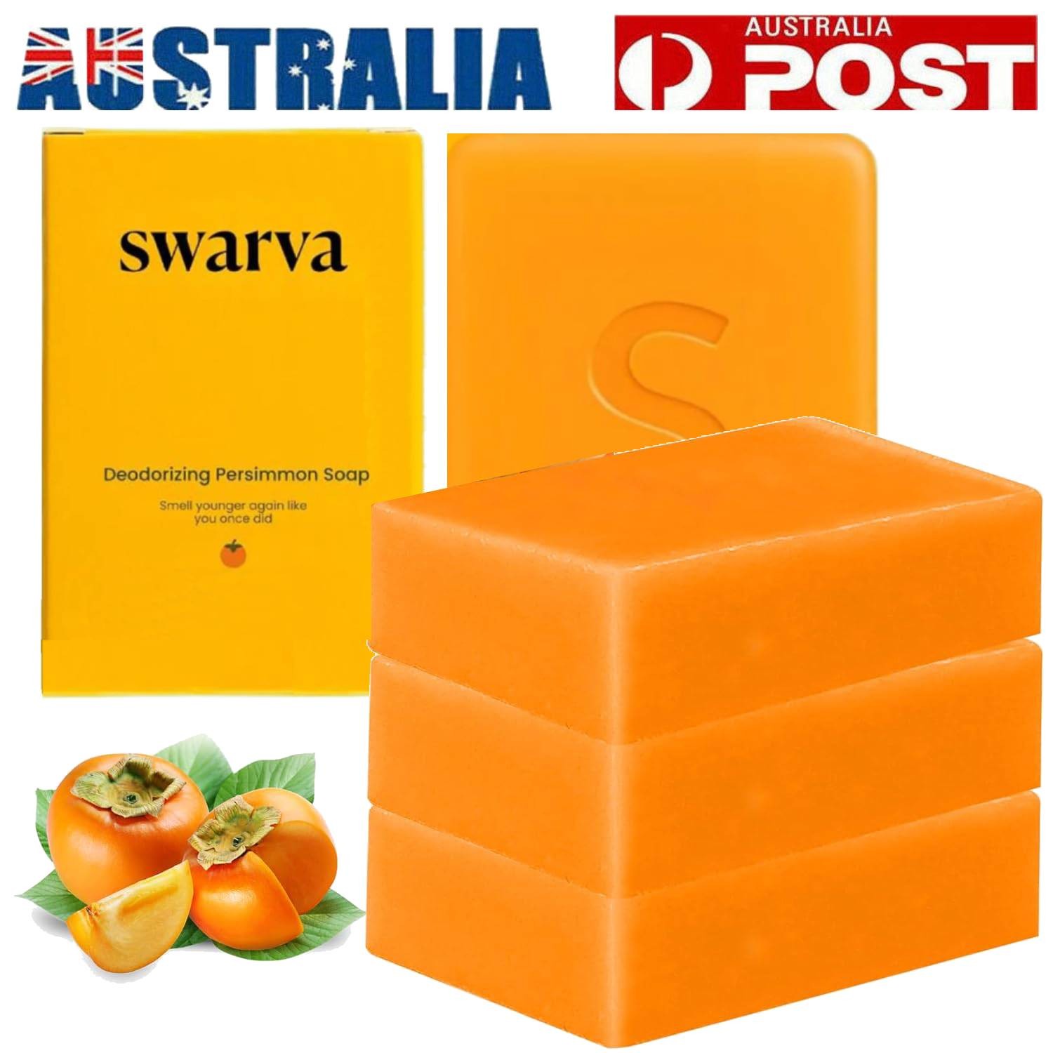 Persimmon Soap 100g Body Odor Control Natural Deodorant Deep Cleansing Purifying
