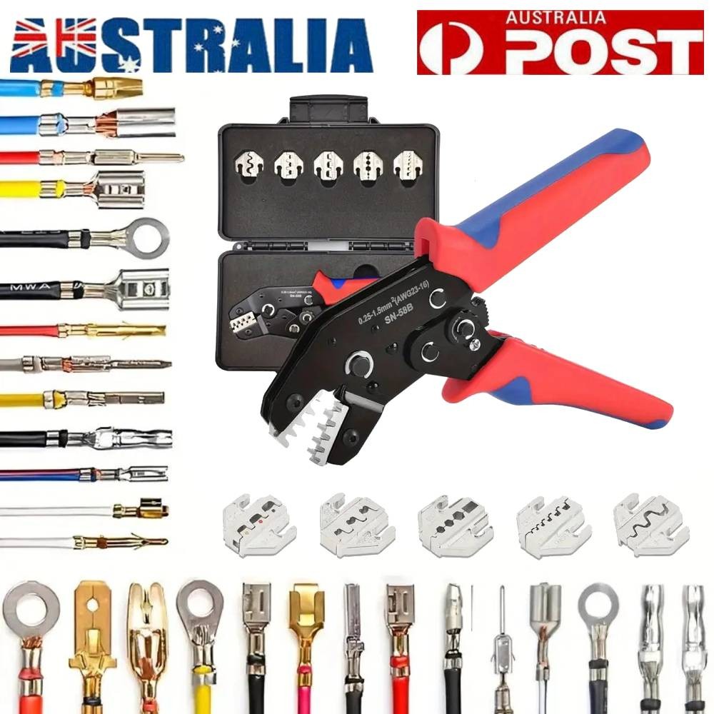 SN-58B Ratchet Crimping Tool 7PCS Pliers Set Cable Wire Electrical Terminals Kit