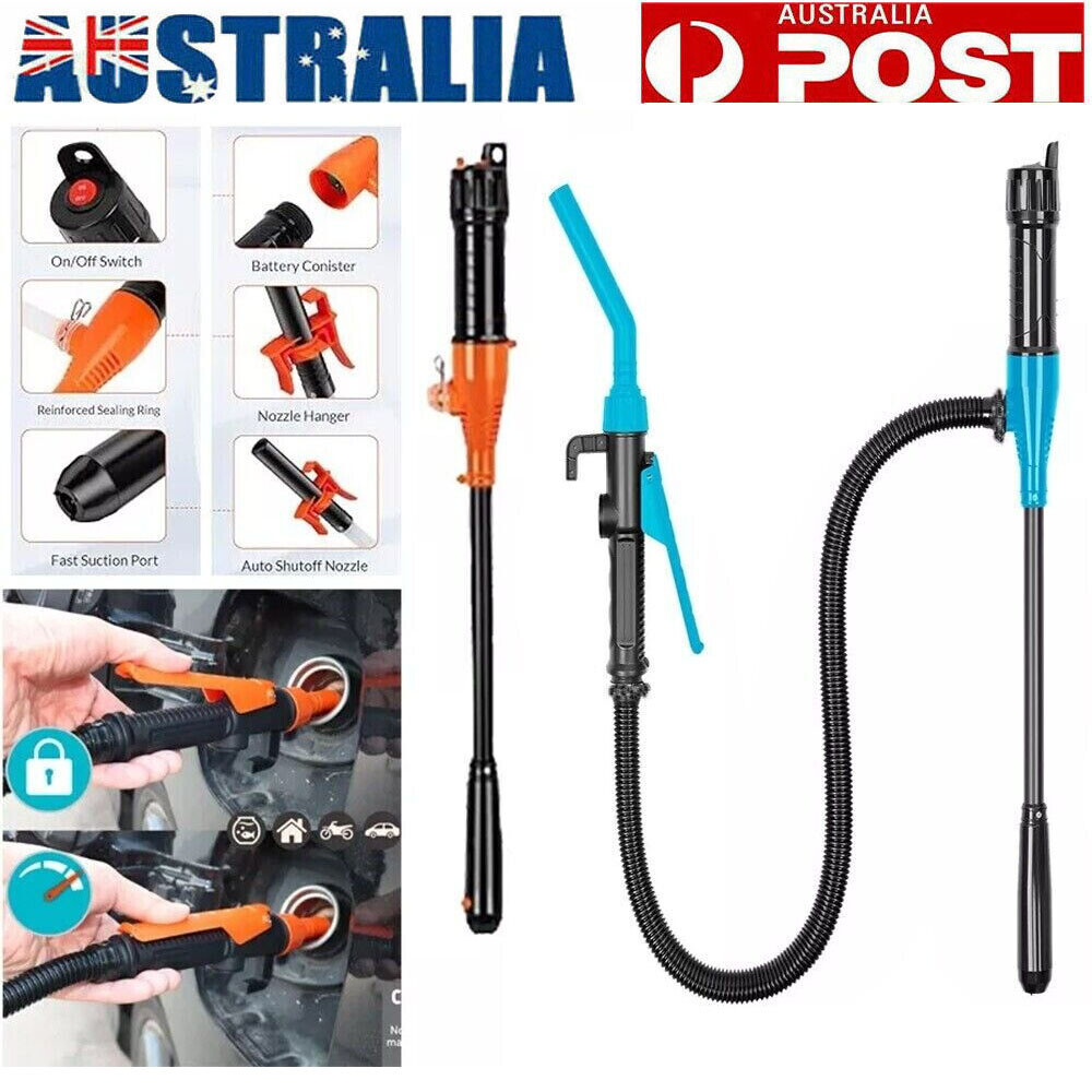 Battery Operated Electric Siphon Fuel Transfer Pump Petrol Diesel Water Blue