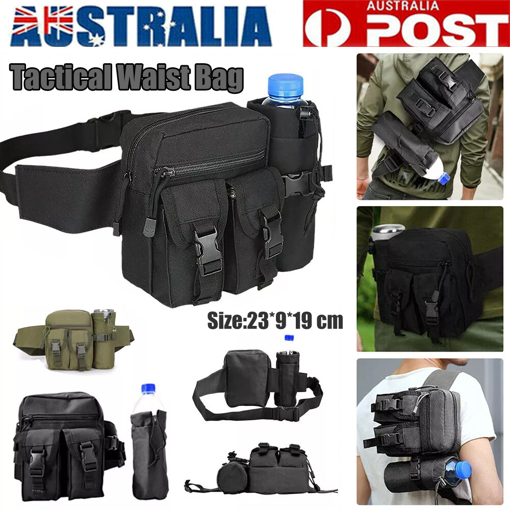 Tactical Waist Bag Military Fanny Pack 1000D Nylon Adjustable Strap 23cm Pouch