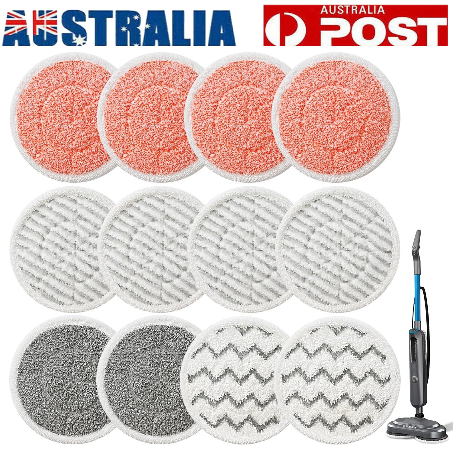 Shark Steam Mop Pads Replacement Microfibre 4/8/12 S7001 S7000AMZ S7005 Scrub