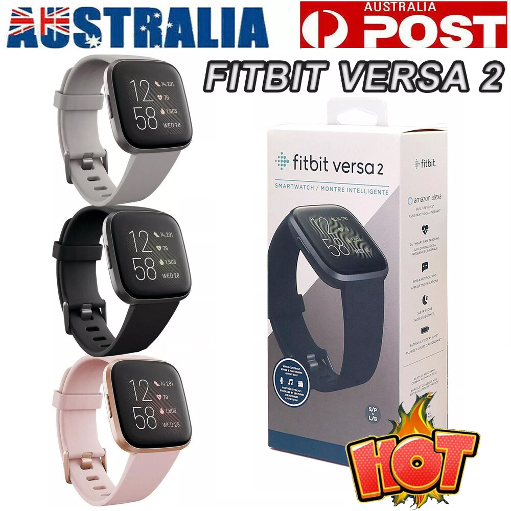 Fitbit Versa 2 Smartwatch Heart Rate Fitness Activity Tracker Black Bluetooth