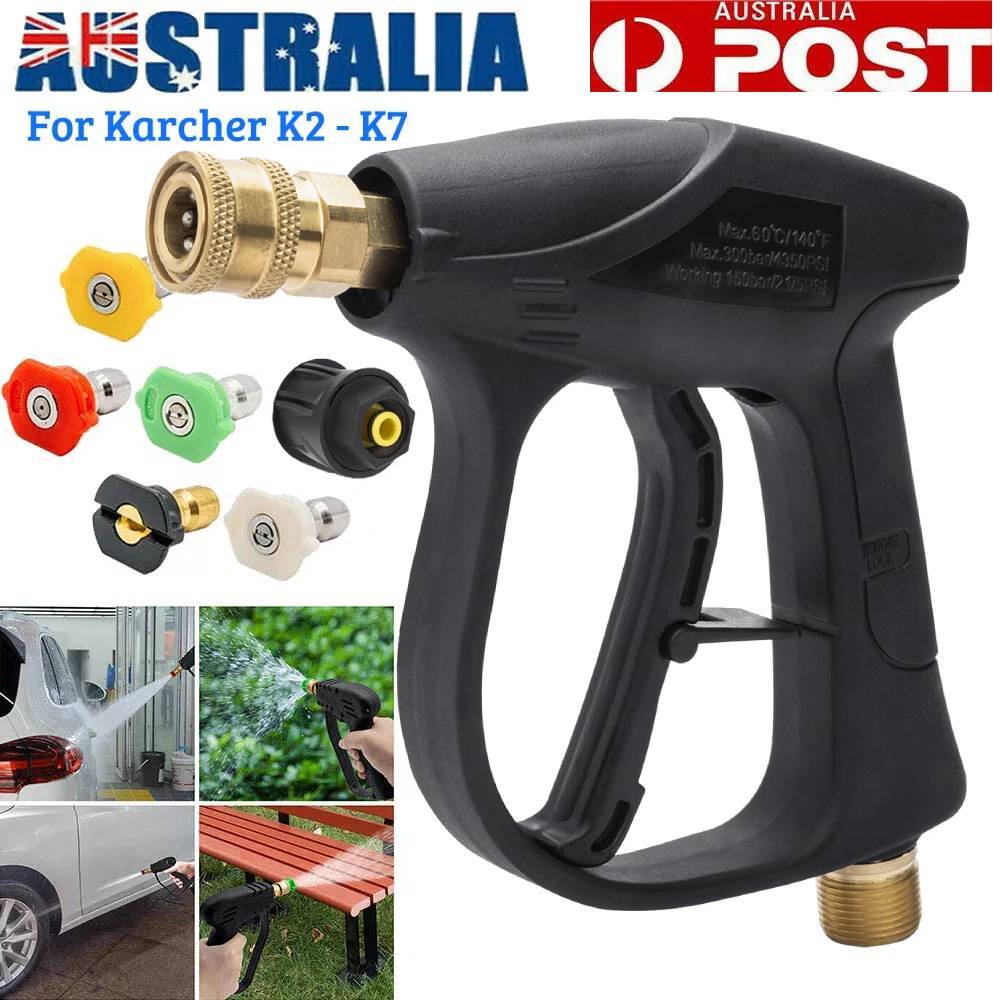 Karcher K2-K7 Pressure Washer Short Gun 5 Spray Nozzles M22-14mm 4000PSI Black