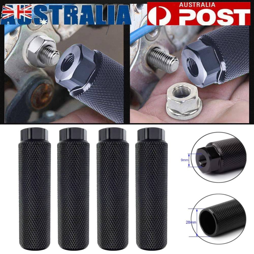 MTB BMX Bicycle Rear Pedal Stunt Pegs Aluminum Alloy Black 100mm 28mm 3/8 Axle