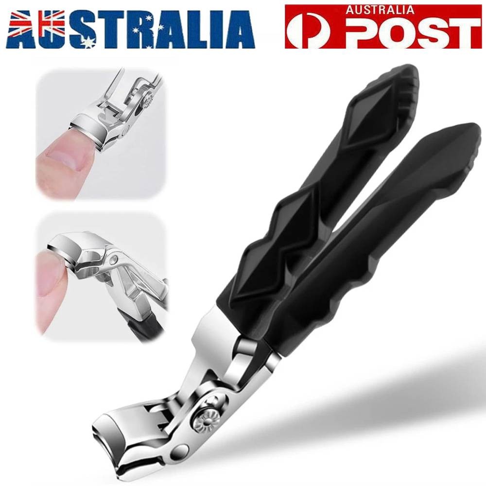 Professional Extra Large Toenail Clippers Thick Nails Stainless Steel Black Pro