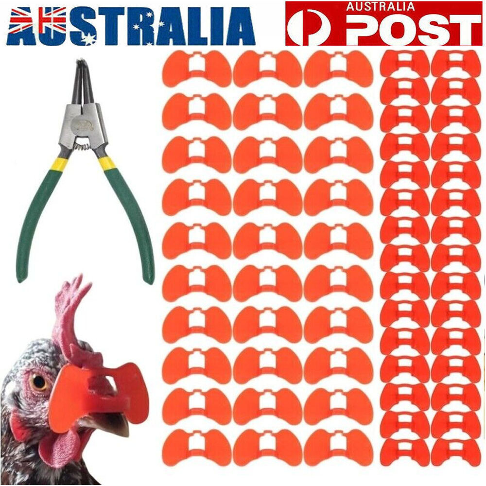 sw 61Pcs Pinless Peepers Chicken Poultry Blinders Pheasant Medium Large Plier