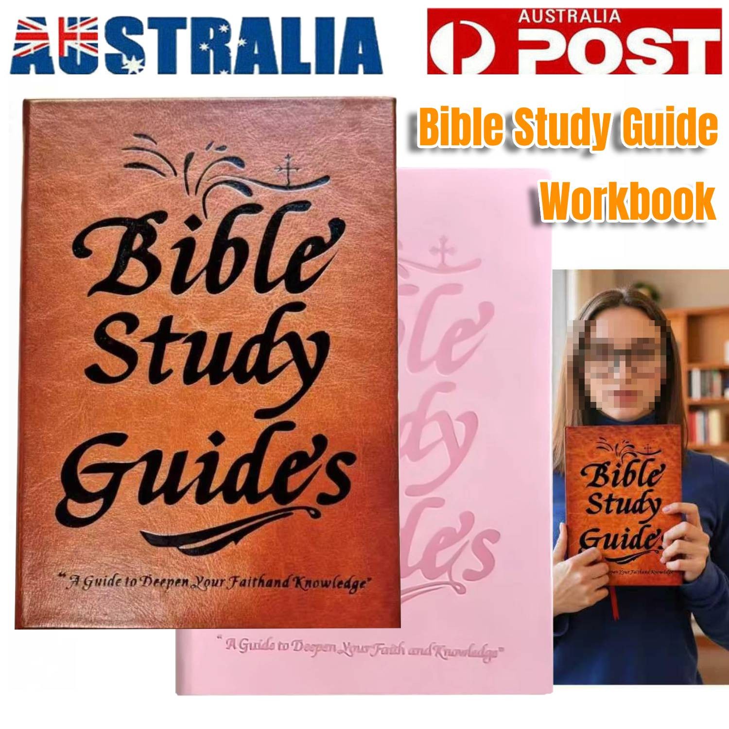 Bible Study Guide Notebook 66-Page Summary Exercises Imitation Leather Cover