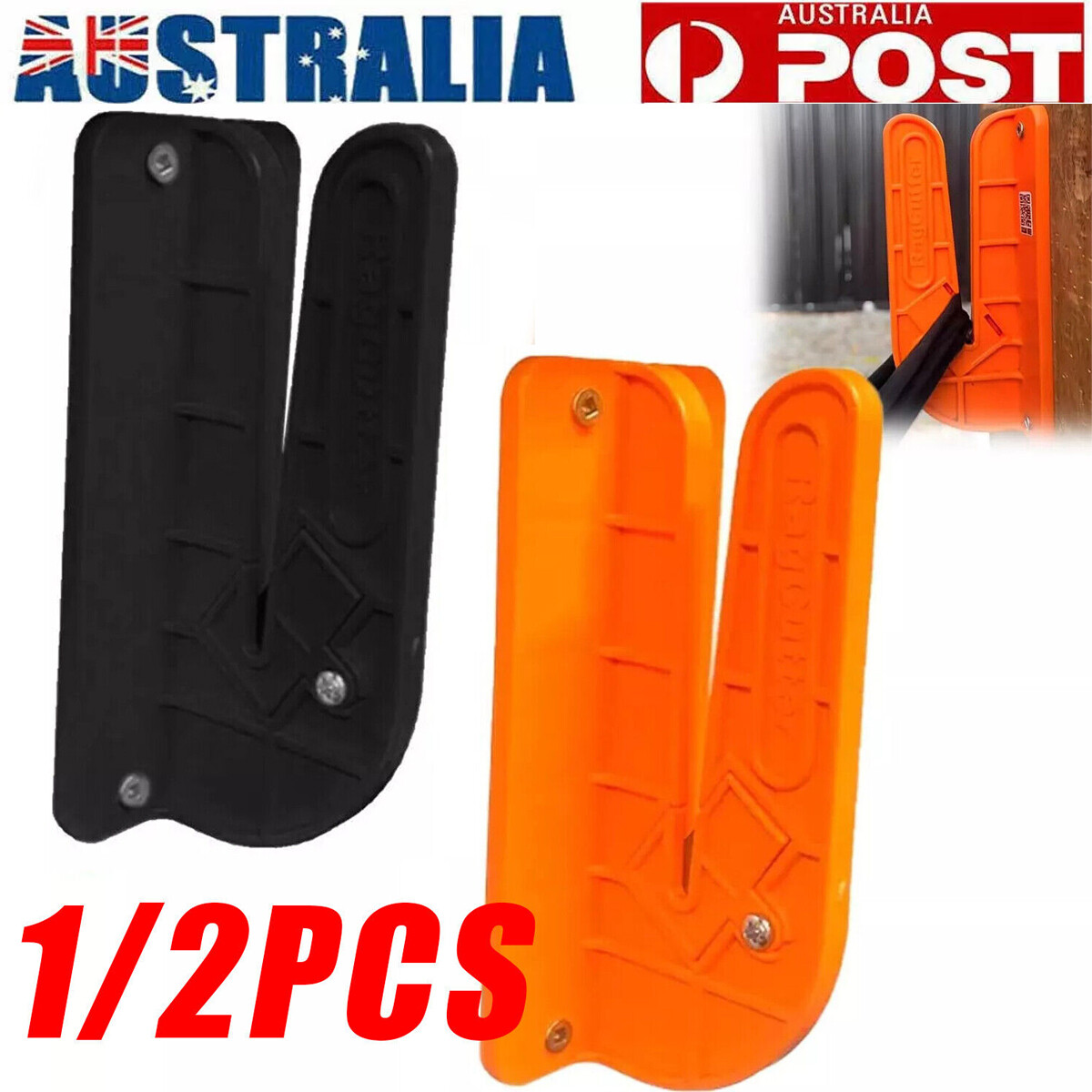 Wall-Mounted Rag Cutter Orange/Black Plastic Wall Mount Cuts Rags Safe Quick