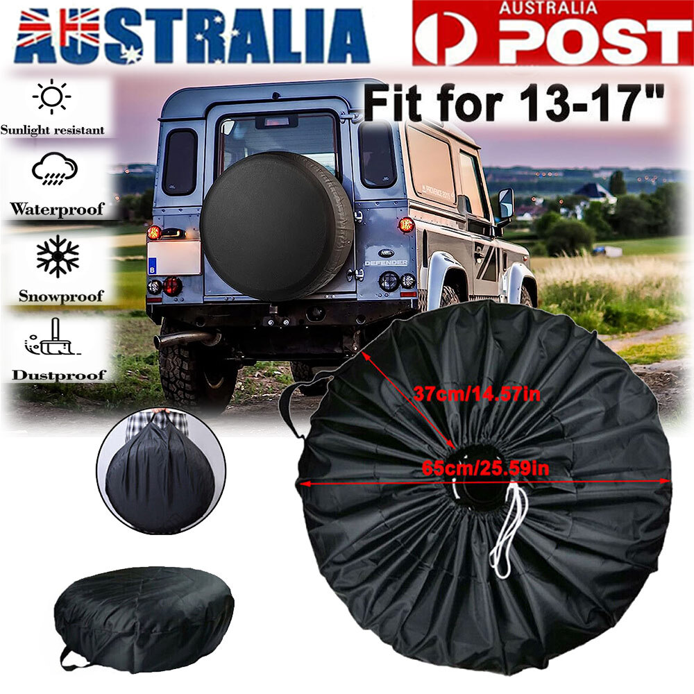 13-17 Spare Wheel Cover Waterproof Tyre Protector Black Oxford Cloth Anti-dust