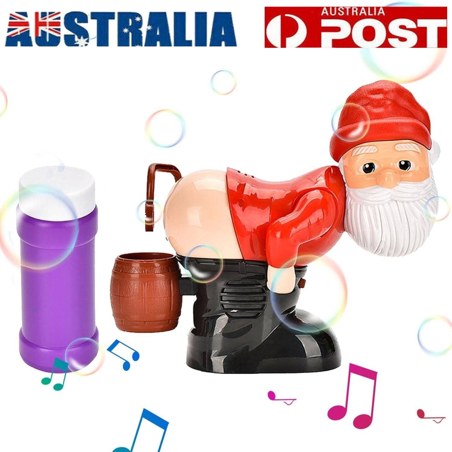 Automatic Santa Claus Farting Bubble Machine Music Blower Red Christmas Toy