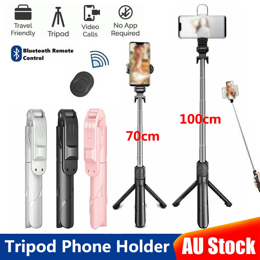 Universal Bluetooth Tripod Selfie Stick Holder Clamp Remote Desktop Up to 48cm