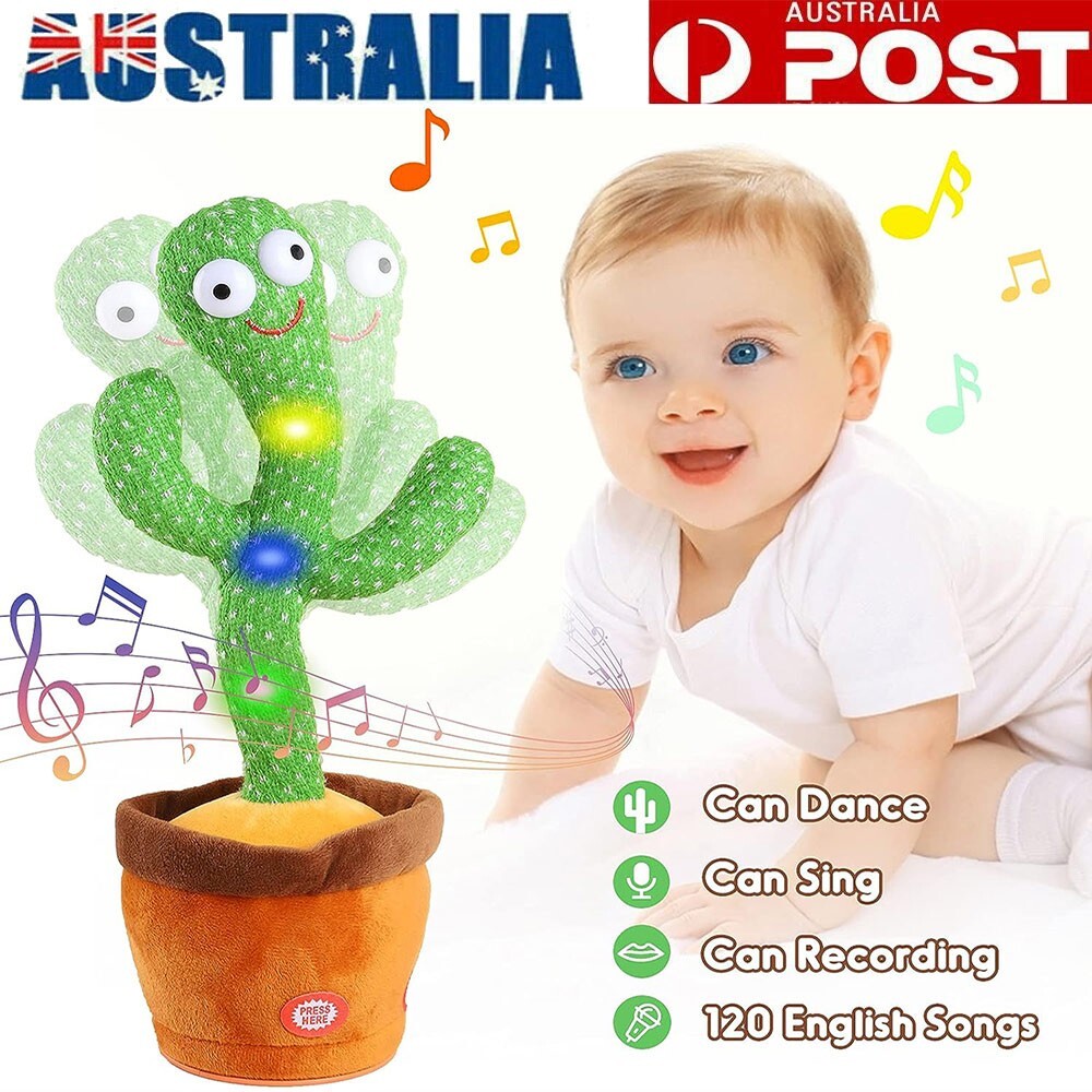 Talking Dancing Cactus Toy Plush USB Rechargeable Sound Record Repeat 32 12cm