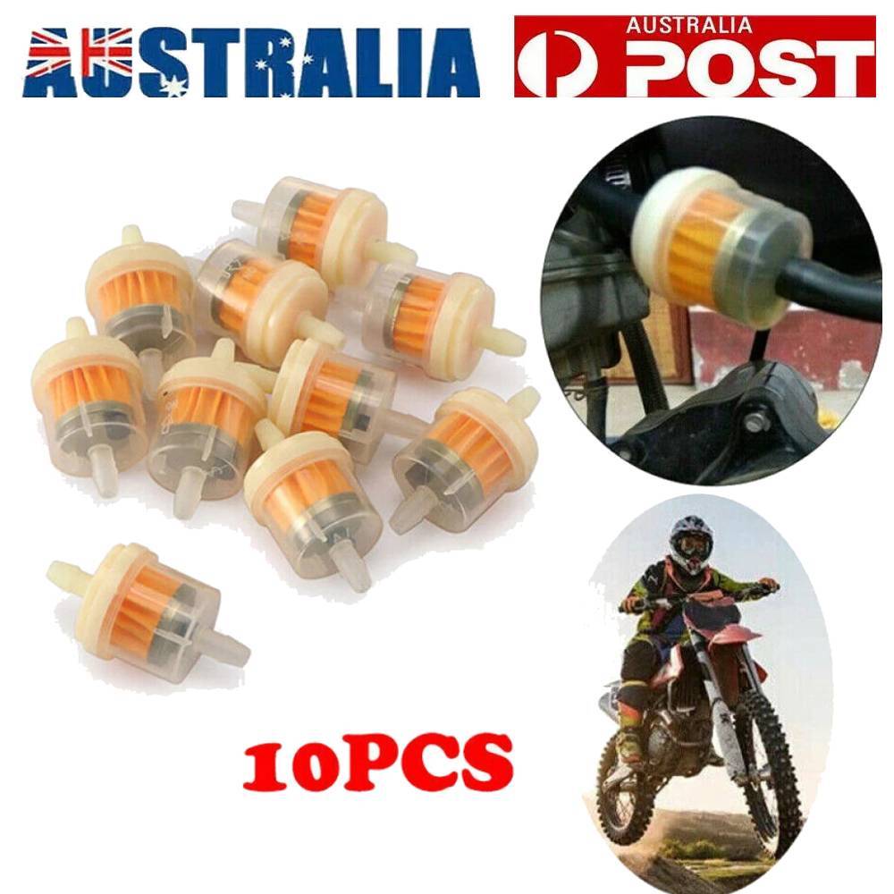 10PCS Gasoline Inline Fuel Filters 1/4 6mm Plastic Stratton Kohler Kawasaki