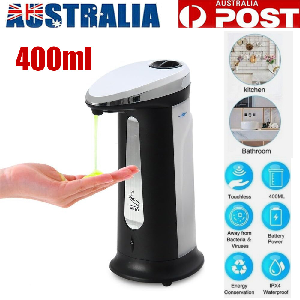 Automatic Touchless Infrared Sensor Liquid Soap Dispenser 400ml Black Bathroom