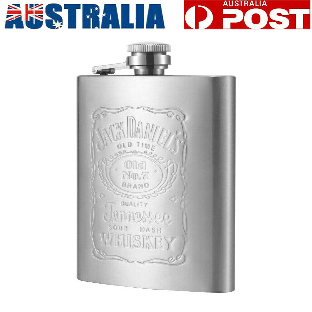 7oz Stainless Steel Hip Flask Leak Proof Silver Pocket Whiskey Liquor 200ml