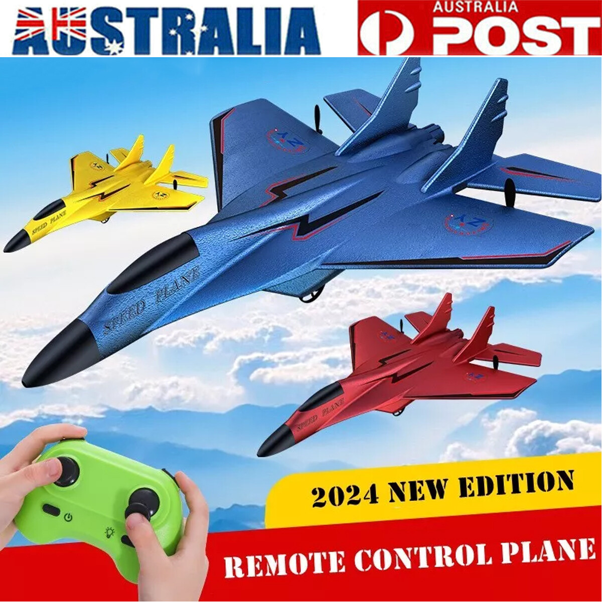 SU-35 Remote Control Airplane EPP Foam 2.4G Yellow USB Charging 150m Kids 285mm