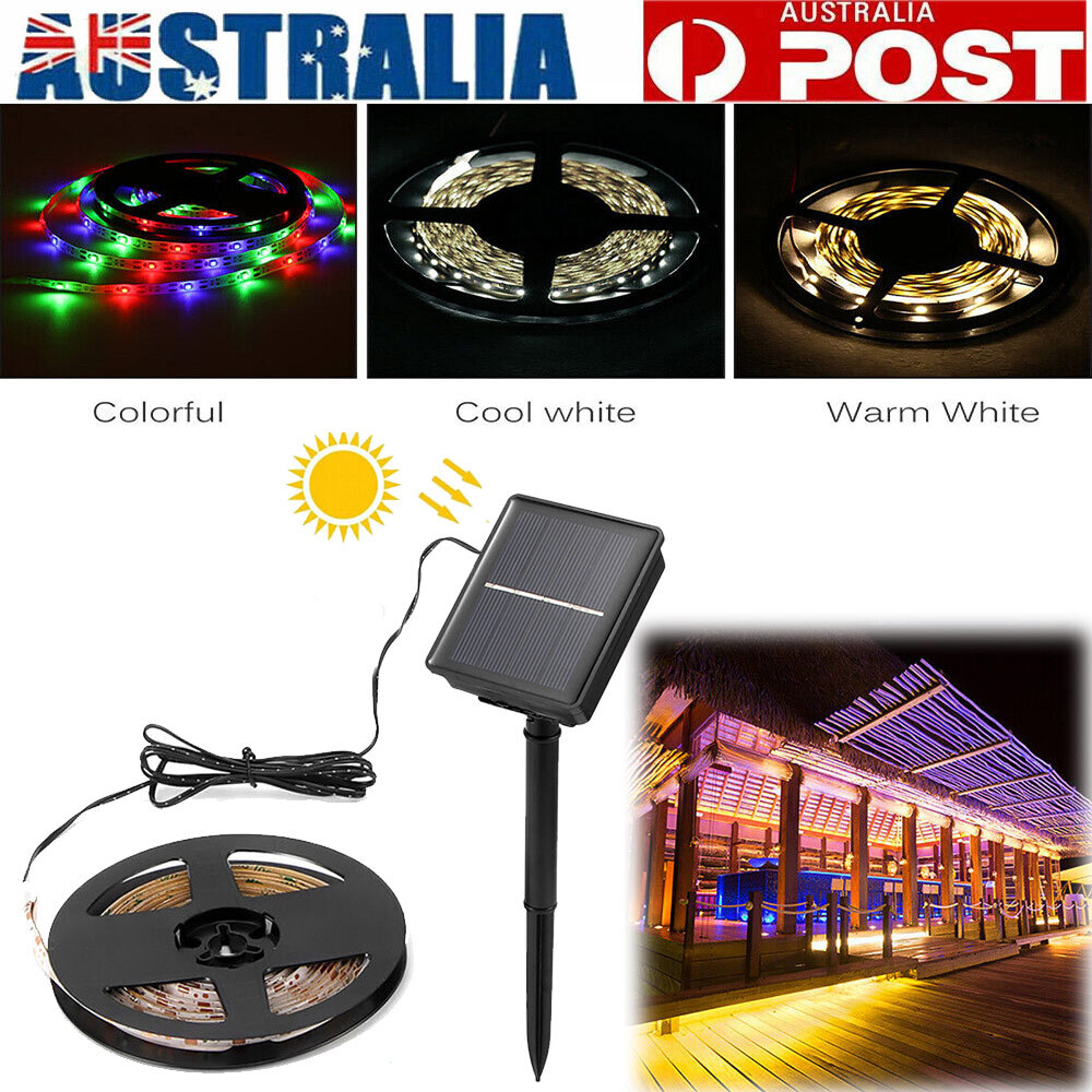 3m 90LED Solar Powered LED Strip Light Waterproof IP65 Automatic Dusk-to-Dawn