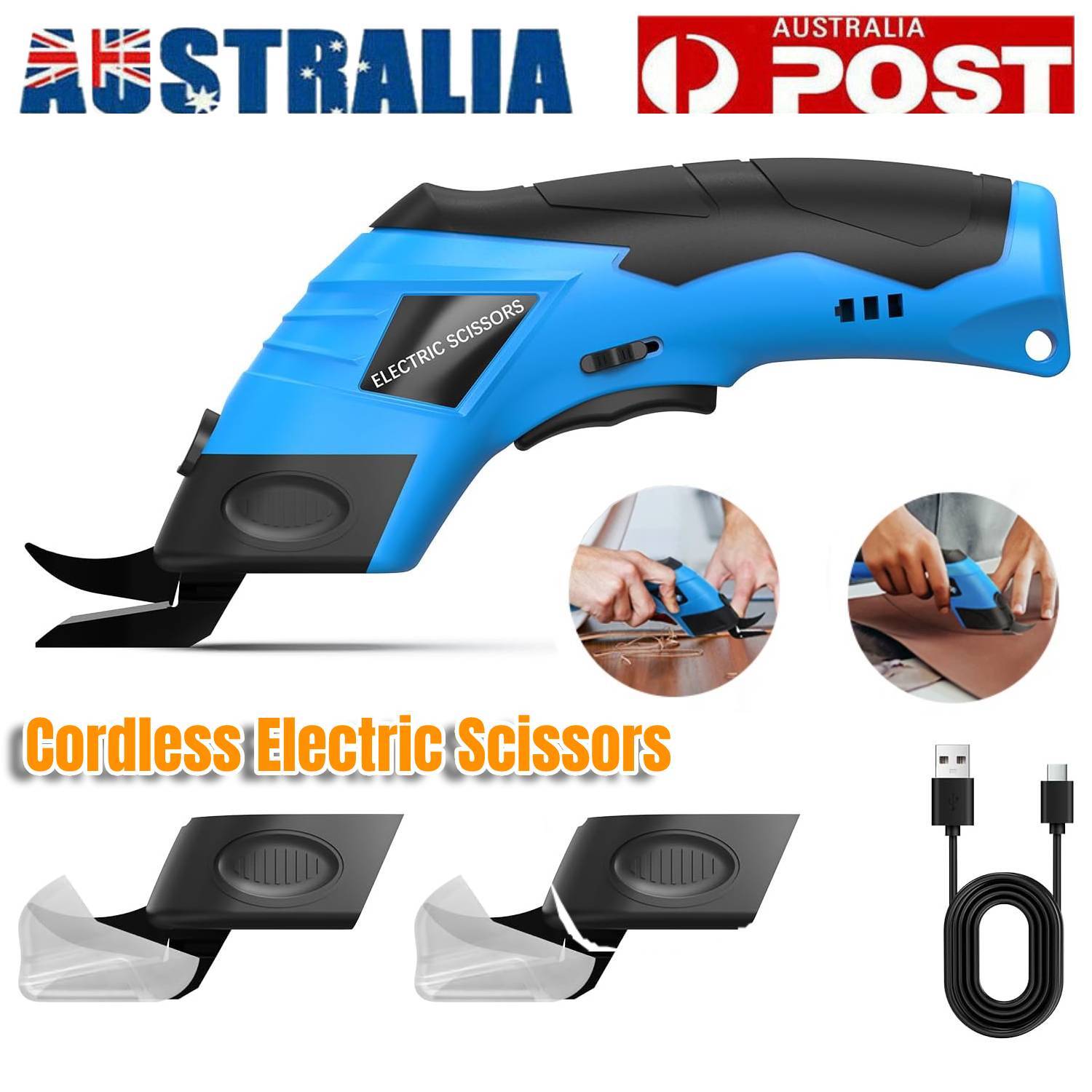 Cordless Electric Scissors Cardboard Cutter Tungsten Blade 3.6V 1300mAh USB